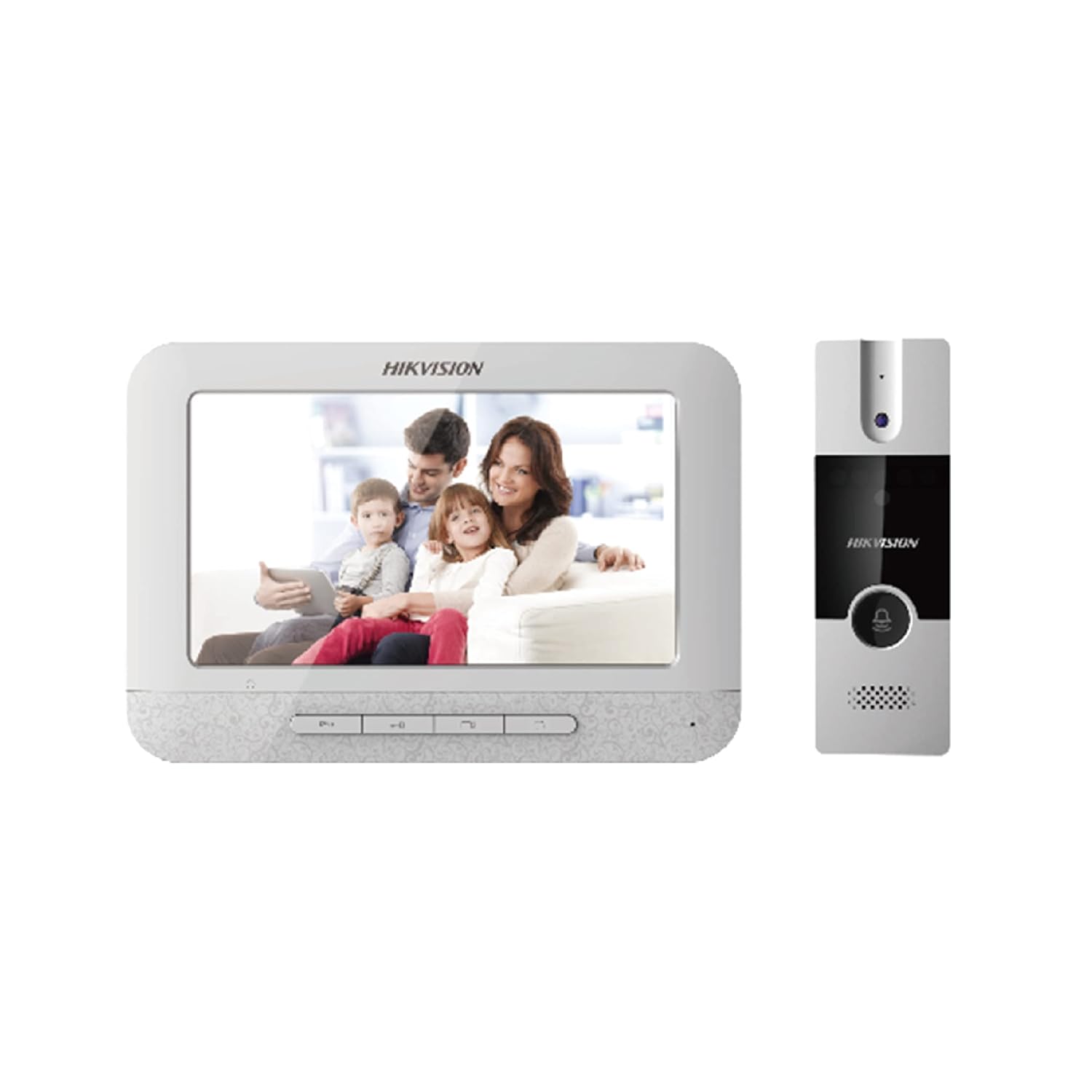 HIKVISION 7" Wired Video Intercom System | 1080P Analog Video Door Phone with LCD Screen, Mic & Speaker (DS-KIS202T)