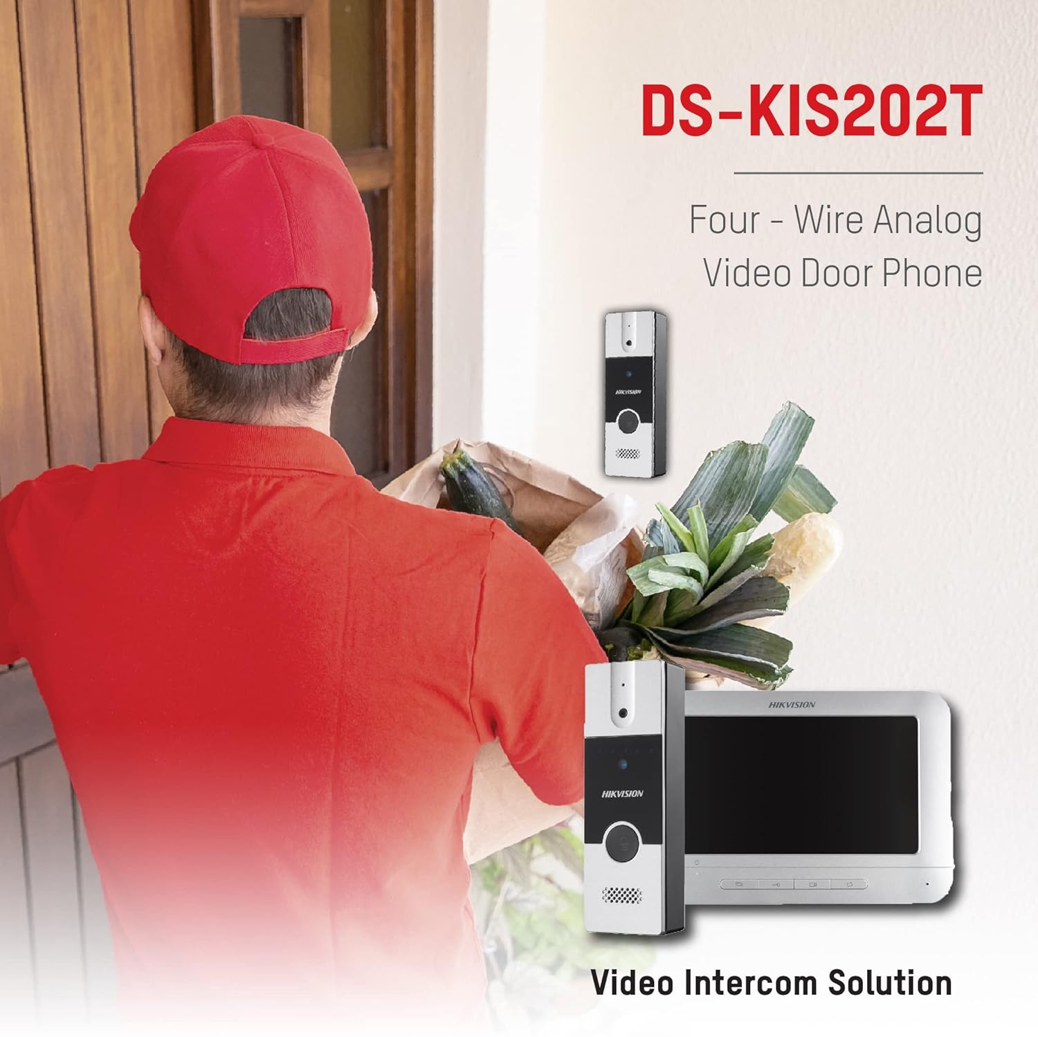 HIKVISION 7" Wired Video Intercom System | 1080P Analog Video Door Phone with LCD Screen, Mic & Speaker (DS-KIS202T) - Image 4